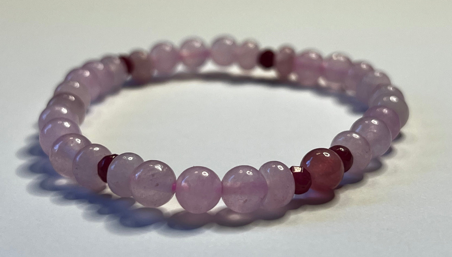 Seeds of Persephone — Rose Quartz, Pink Ruby & Strawberry Quartz Bracelet