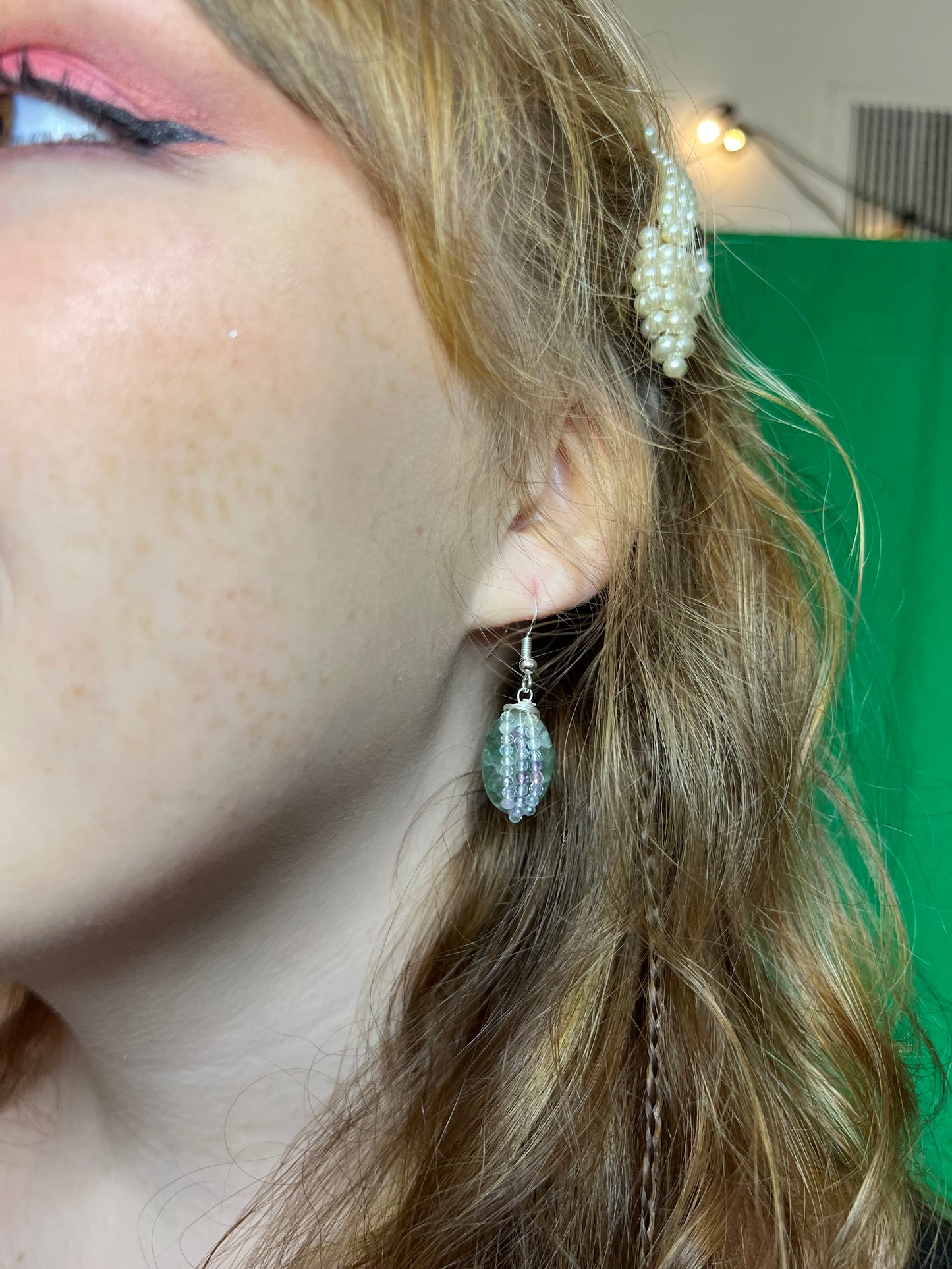 Faceted Fluorite Earrings – “Clarity Cascade”
