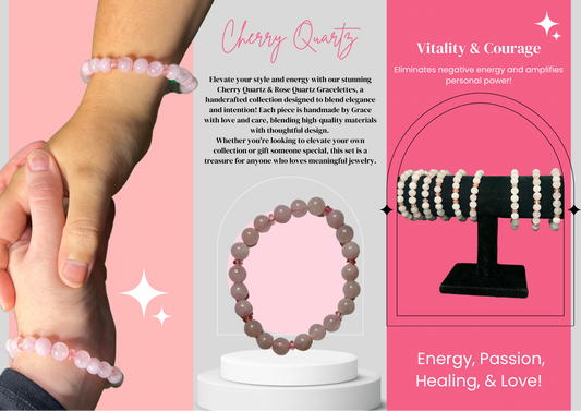 Rose & Cherry Quartz Gracelette