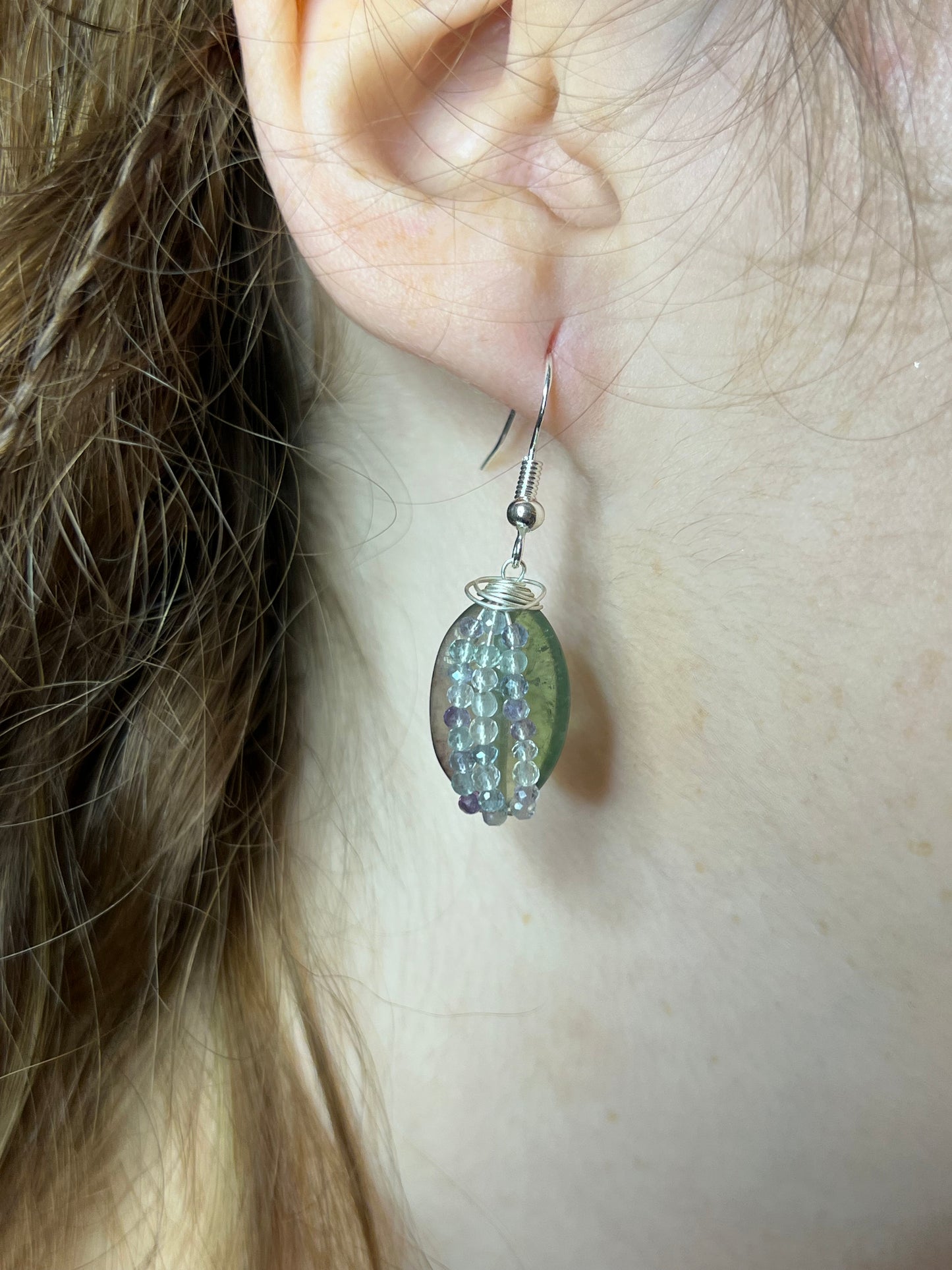 Faceted Fluorite Earrings – “Clarity Cascade”