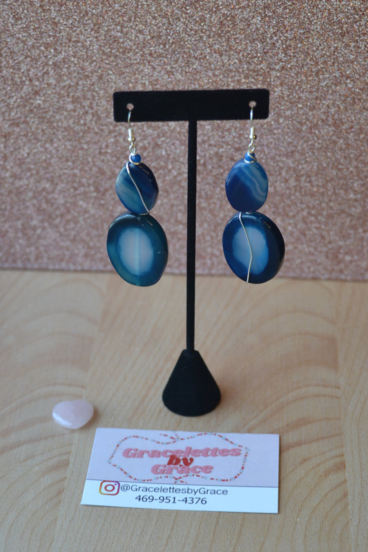 Blue Lace Agate Earrings 💙🩵