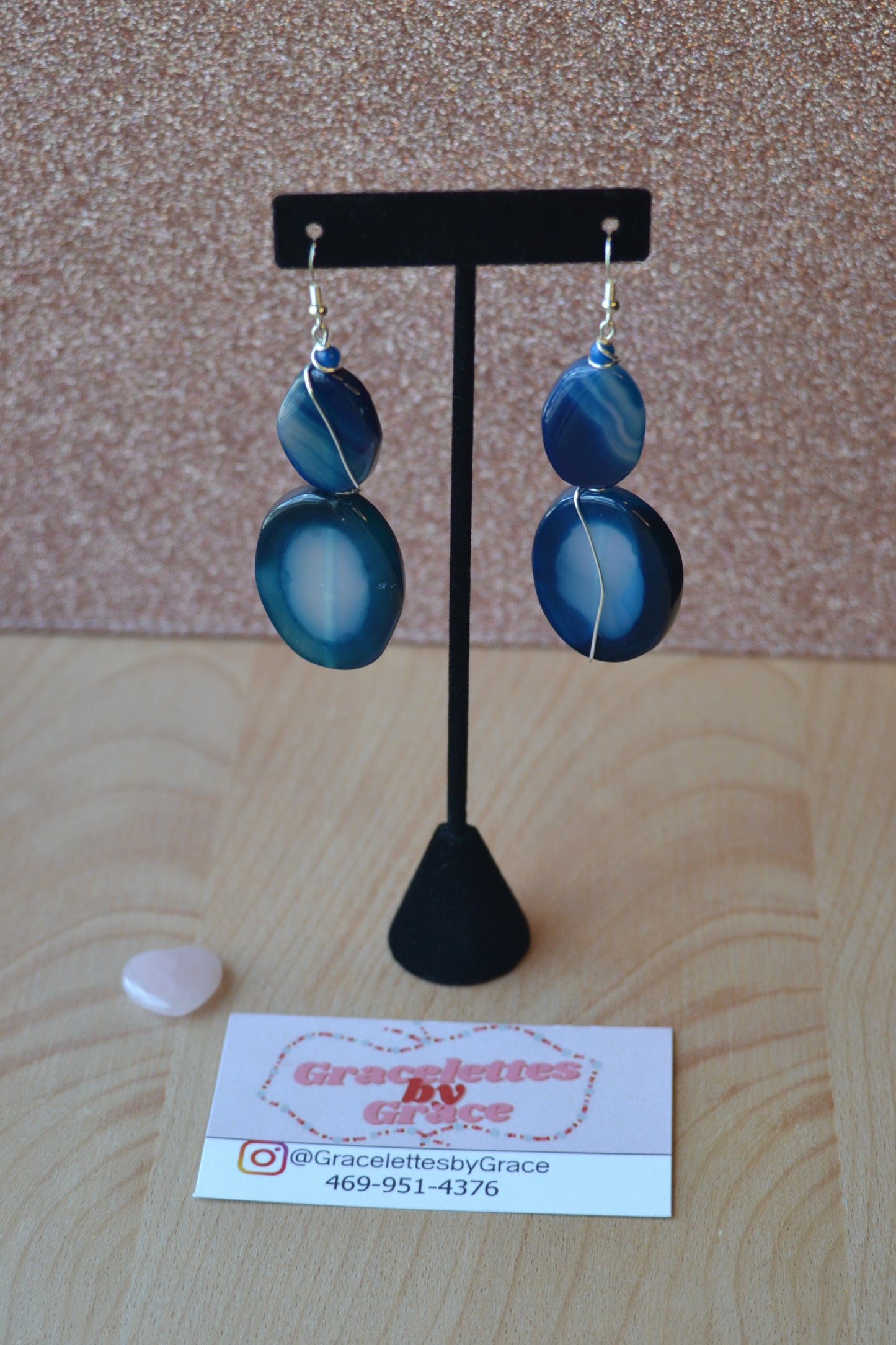 Blue Lace Agate Earrings 💙🩵