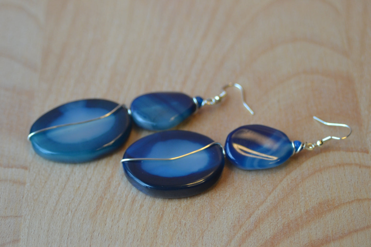 Blue Lace Agate Earrings 💙🩵