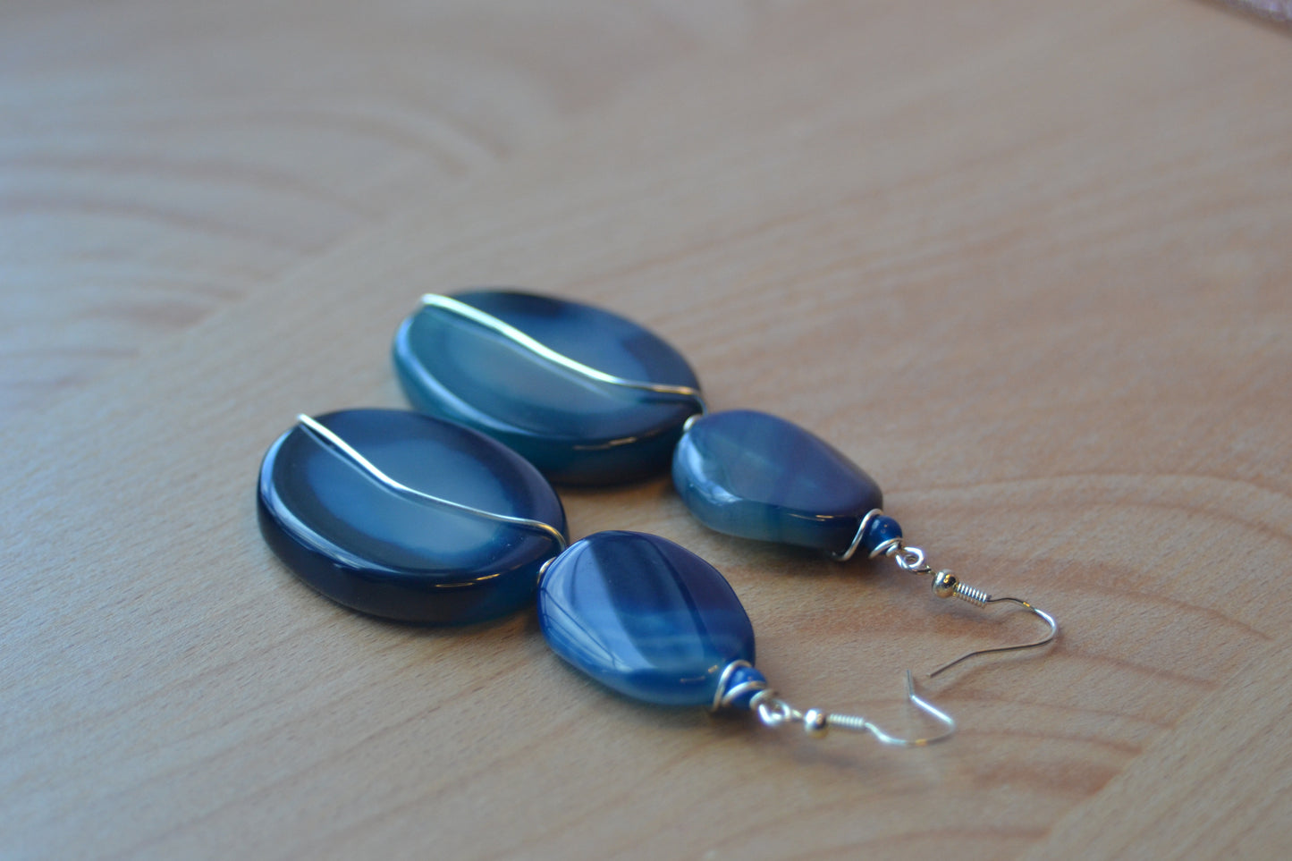 Blue Lace Agate Earrings 💙🩵
