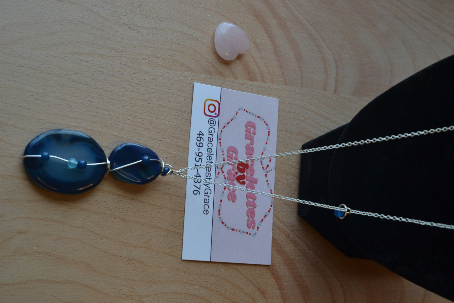 Blue Lace Agate Necklace (30”)