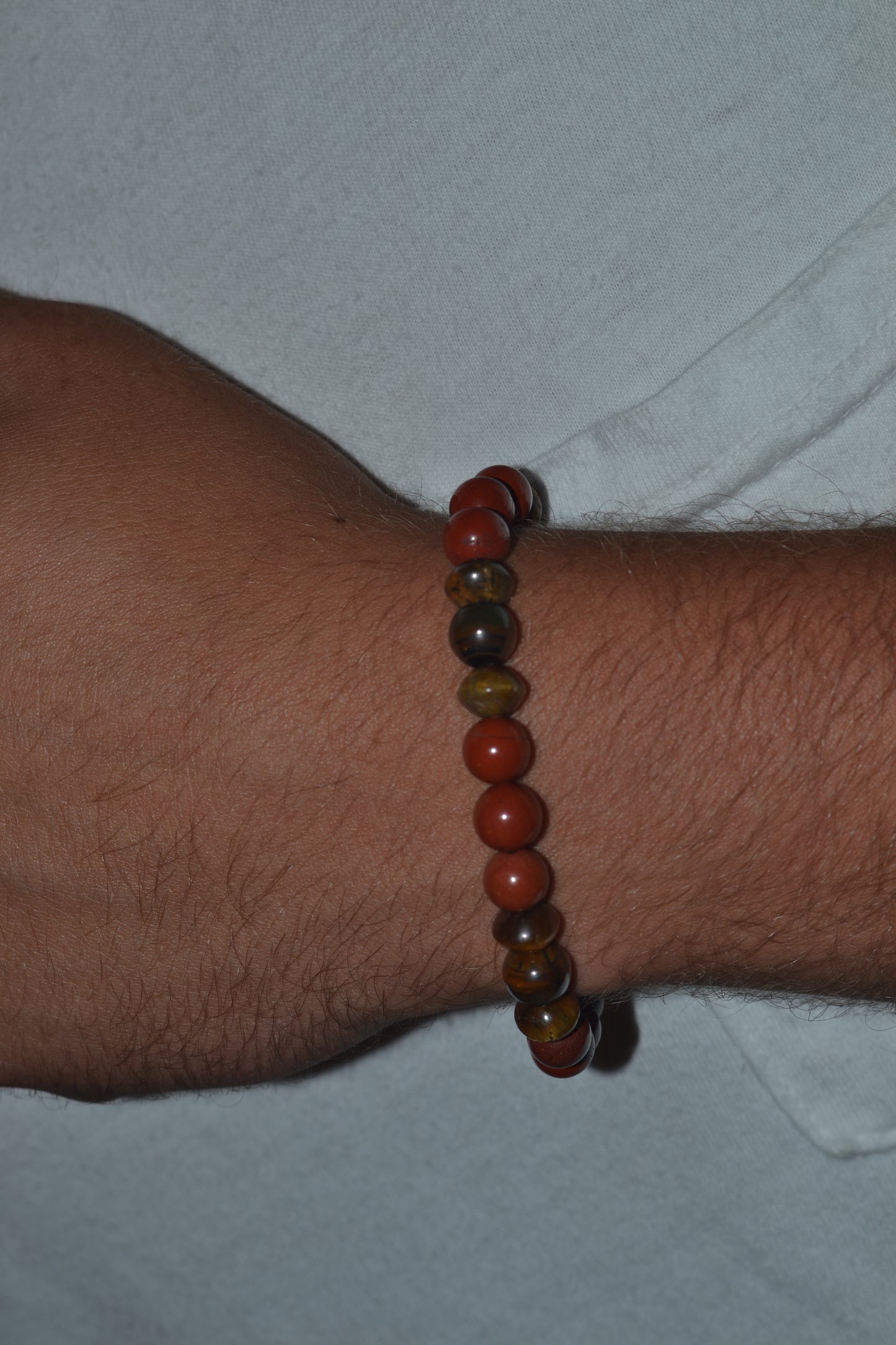 Red Jasper & Yellow Tiger’s Eye Bracelet – Grounded Masculine Energy & Courage