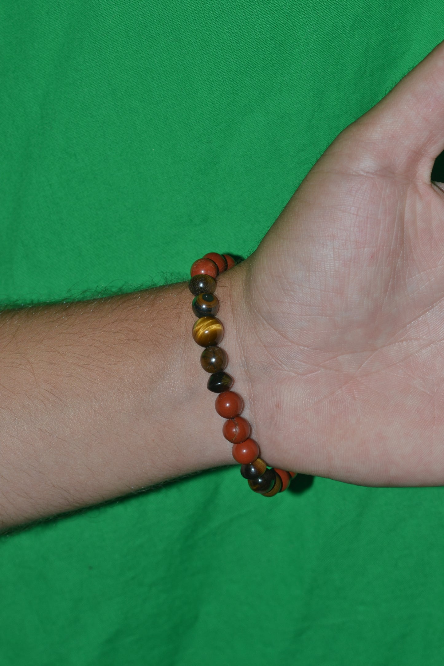 Red Jasper & Yellow Tiger’s Eye Bracelet – Grounded Masculine Energy & Courage