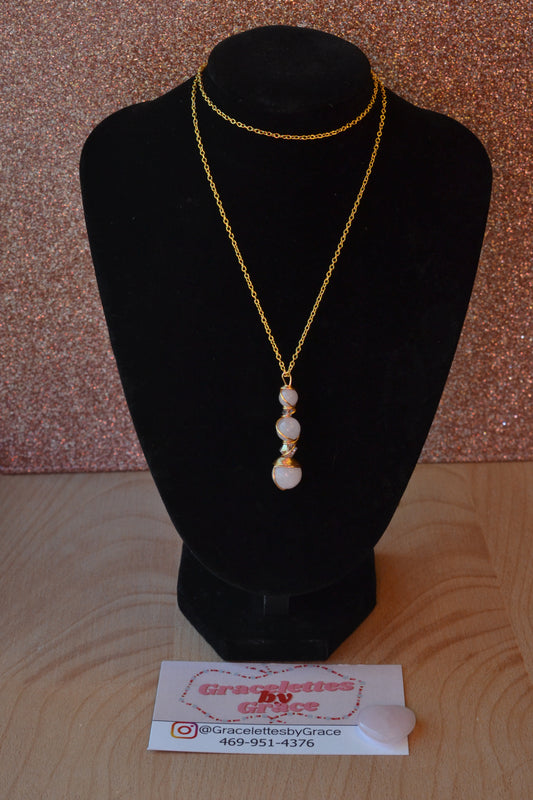 Rose Quartz & Gold Necklace – Self-Love, Healing & Radiance