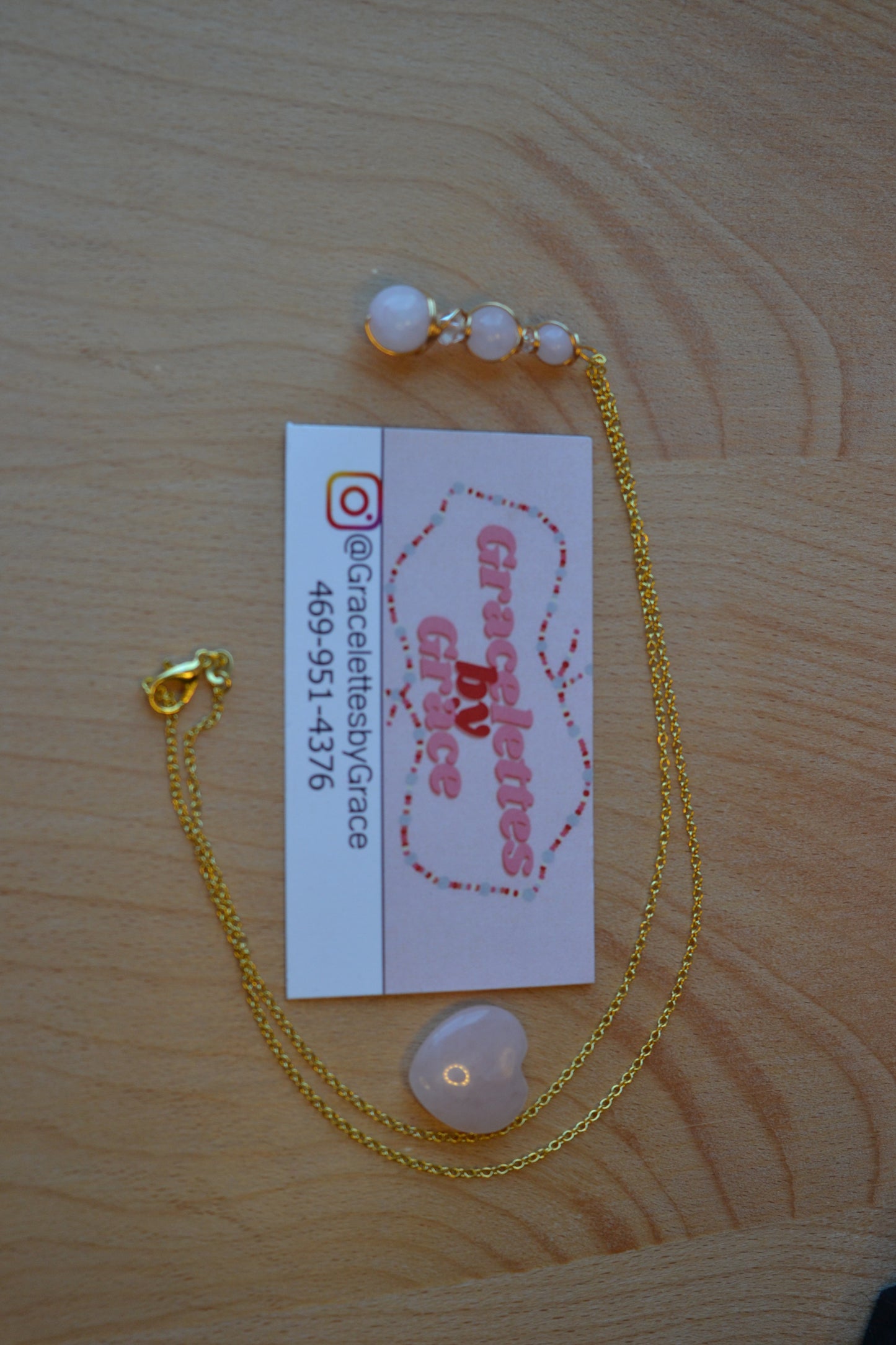 Rose Quartz & Gold Necklace – Self-Love, Healing & Radiance