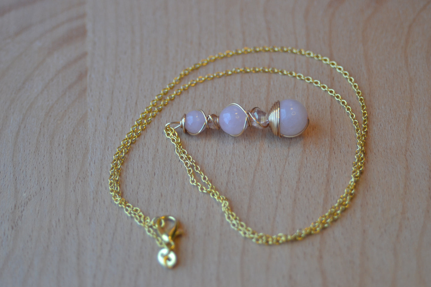 Rose Quartz & Gold Necklace – Self-Love, Healing & Radiance