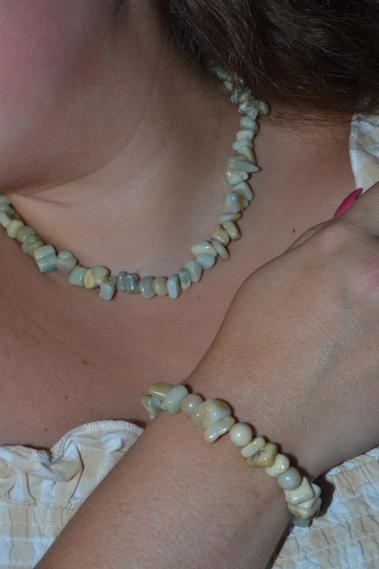 Chunky Amazonite Choker – Truth, Boundaries & Ocean Power (18")