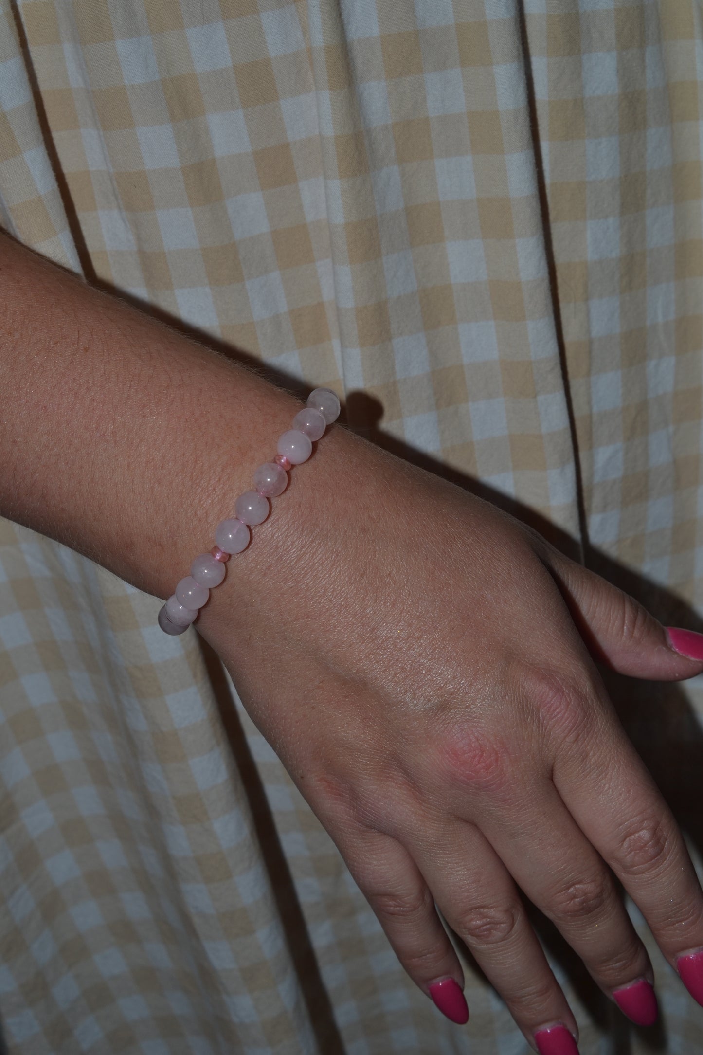 Cherry Quartz & Rose Quartz Set with Choker, Bracelet, Earrings, Necklace