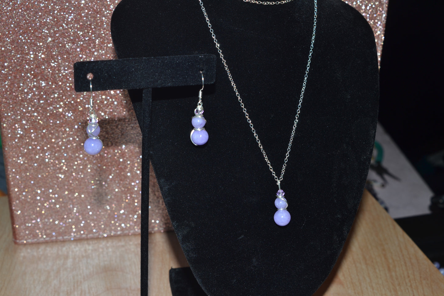 Lavender Quartz & Sterling Silver Set – Graceful Healing & Gentle Power (925 Necklace + Earrings)