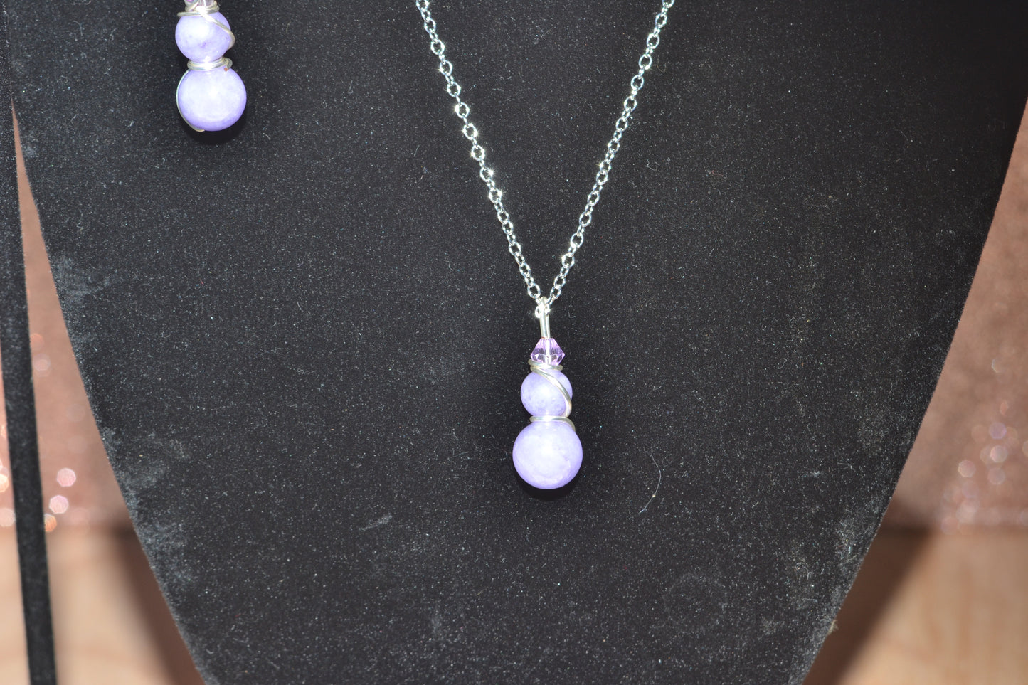 Lavender Quartz & Sterling Silver Set – Graceful Healing & Gentle Power (925 Necklace + Earrings)