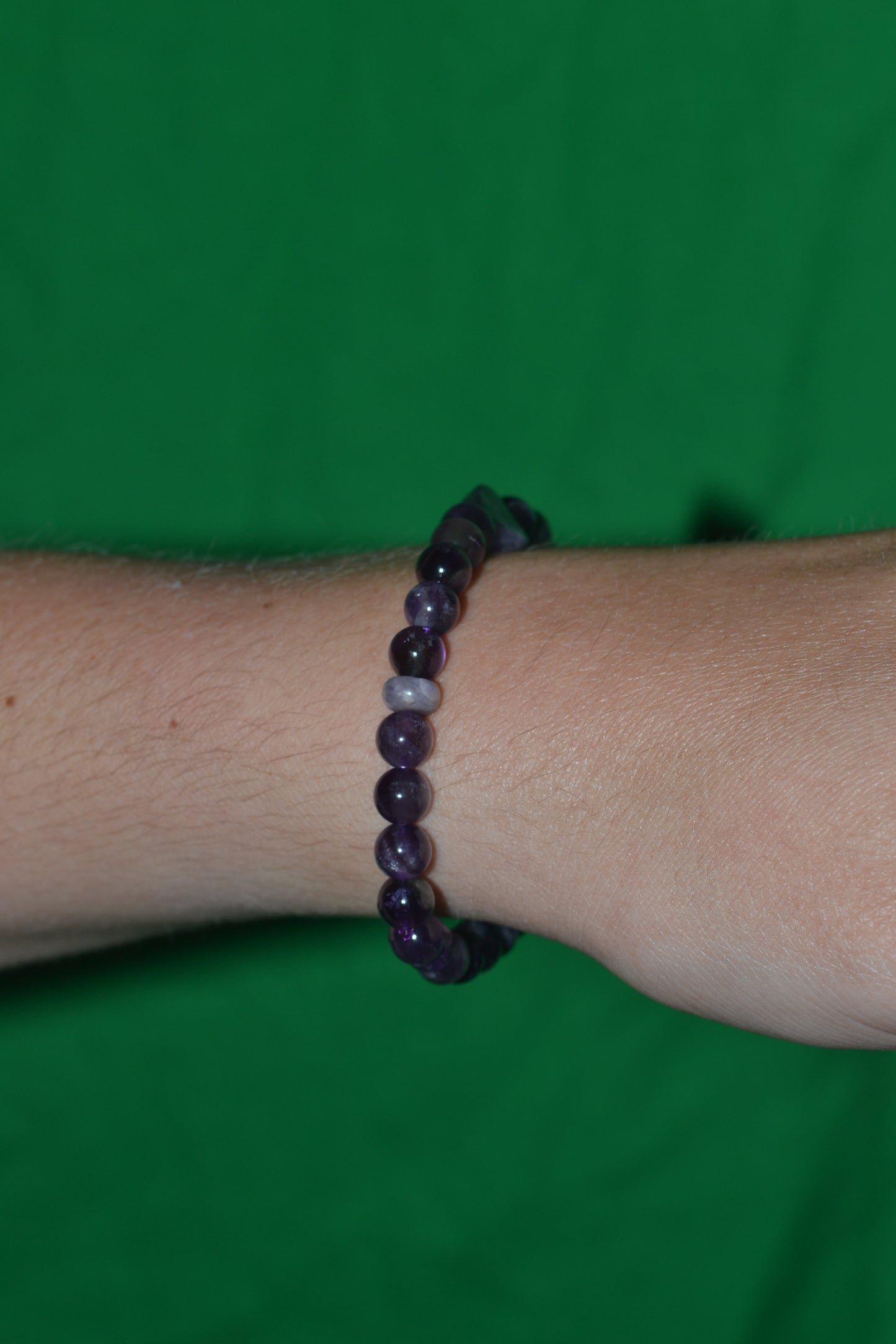Amethyst Accent Bracelet – Rhythmic Rondelles & Heart of Love