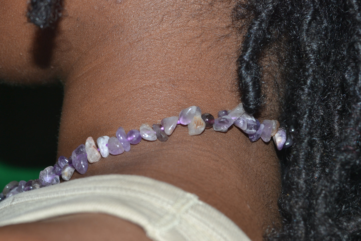 ๐ Raw Radiance โ Amethyst Chip Choker