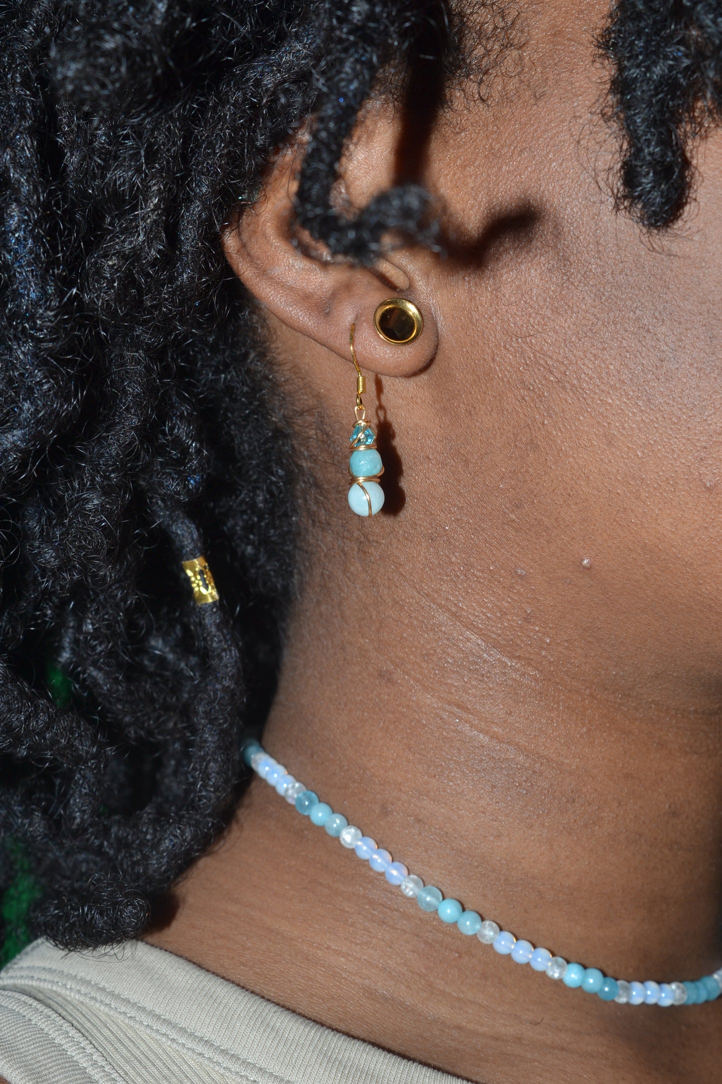 Aquamarine Tiered Earrings – Serenity in Gold (1.25")