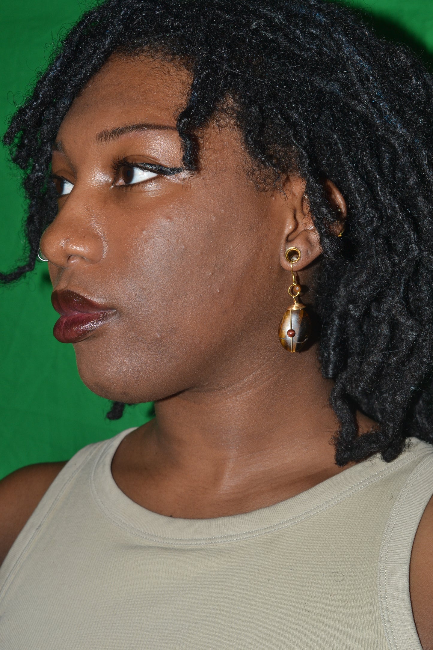 š
Oval Tigerās Eye Earrings ā āGolden Gazeā