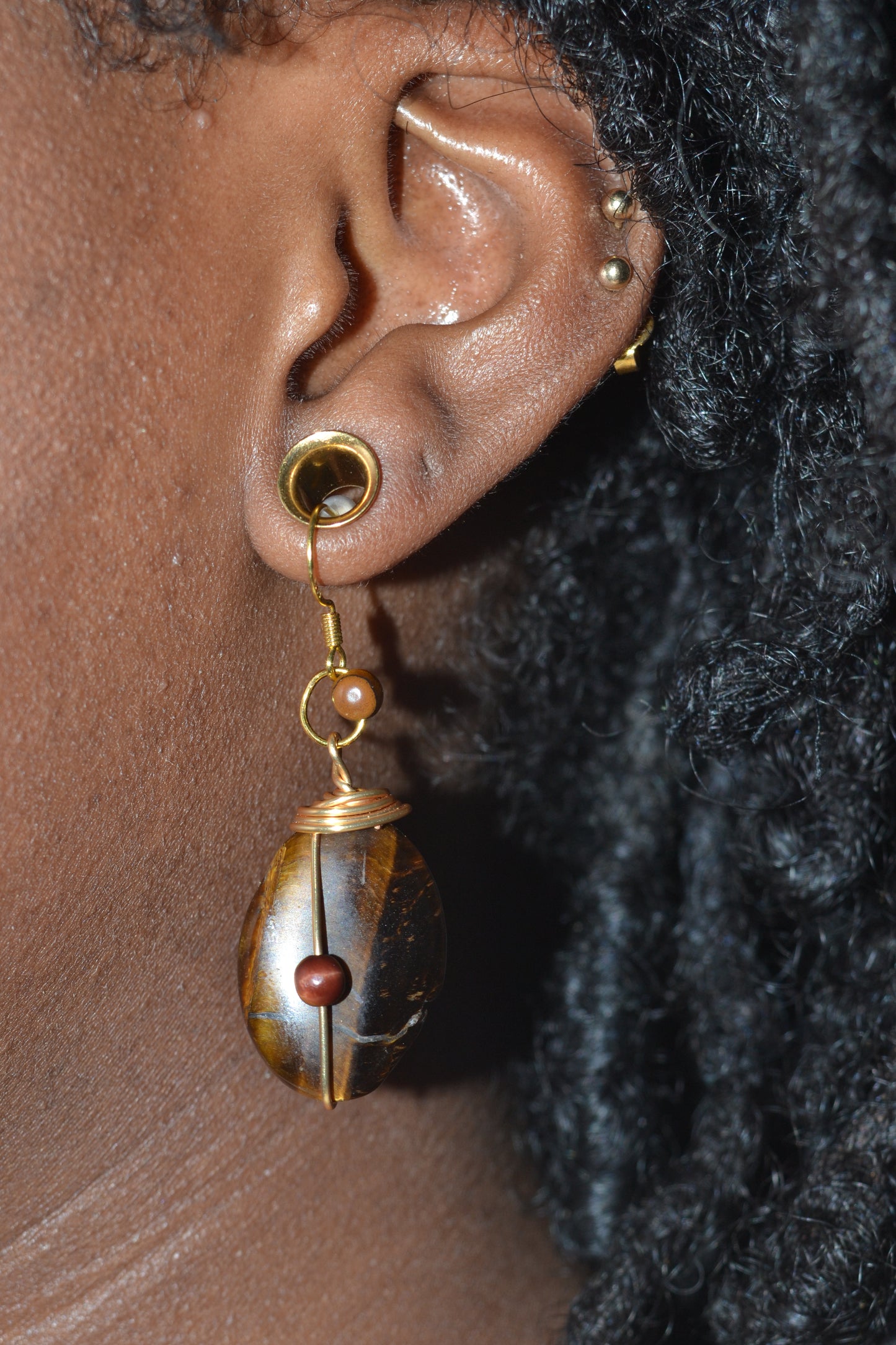š
Oval Tigerās Eye Earrings ā āGolden Gazeā