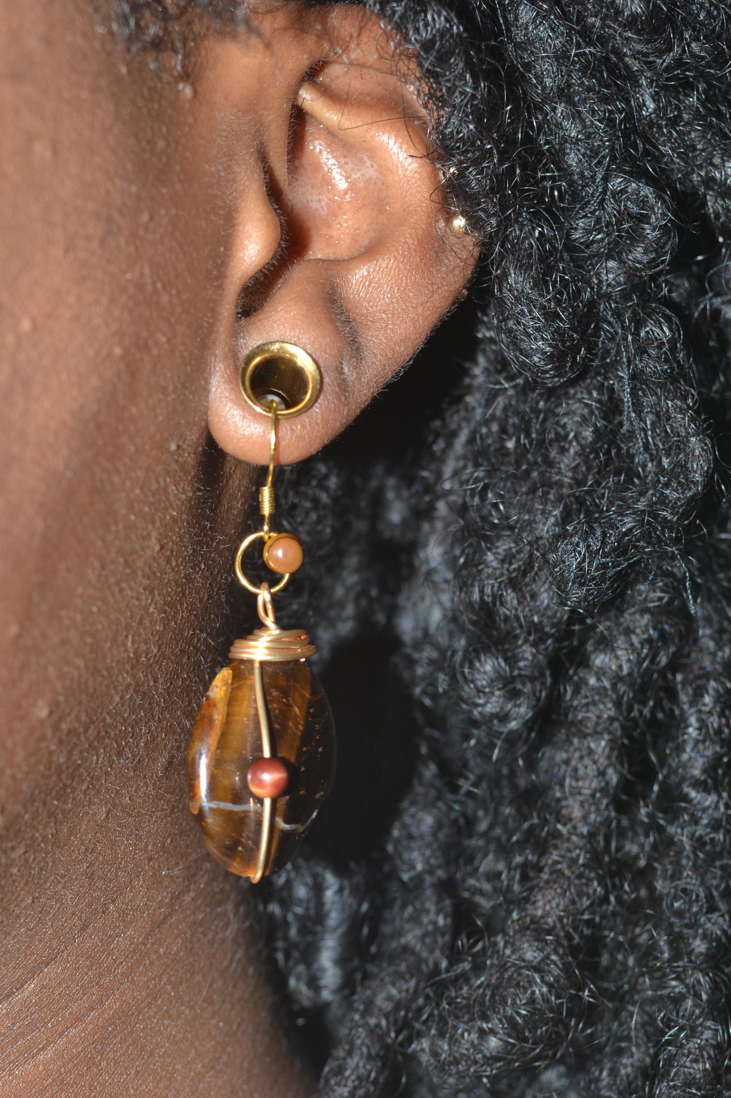 š
Oval Tigerās Eye Earrings ā āGolden Gazeā