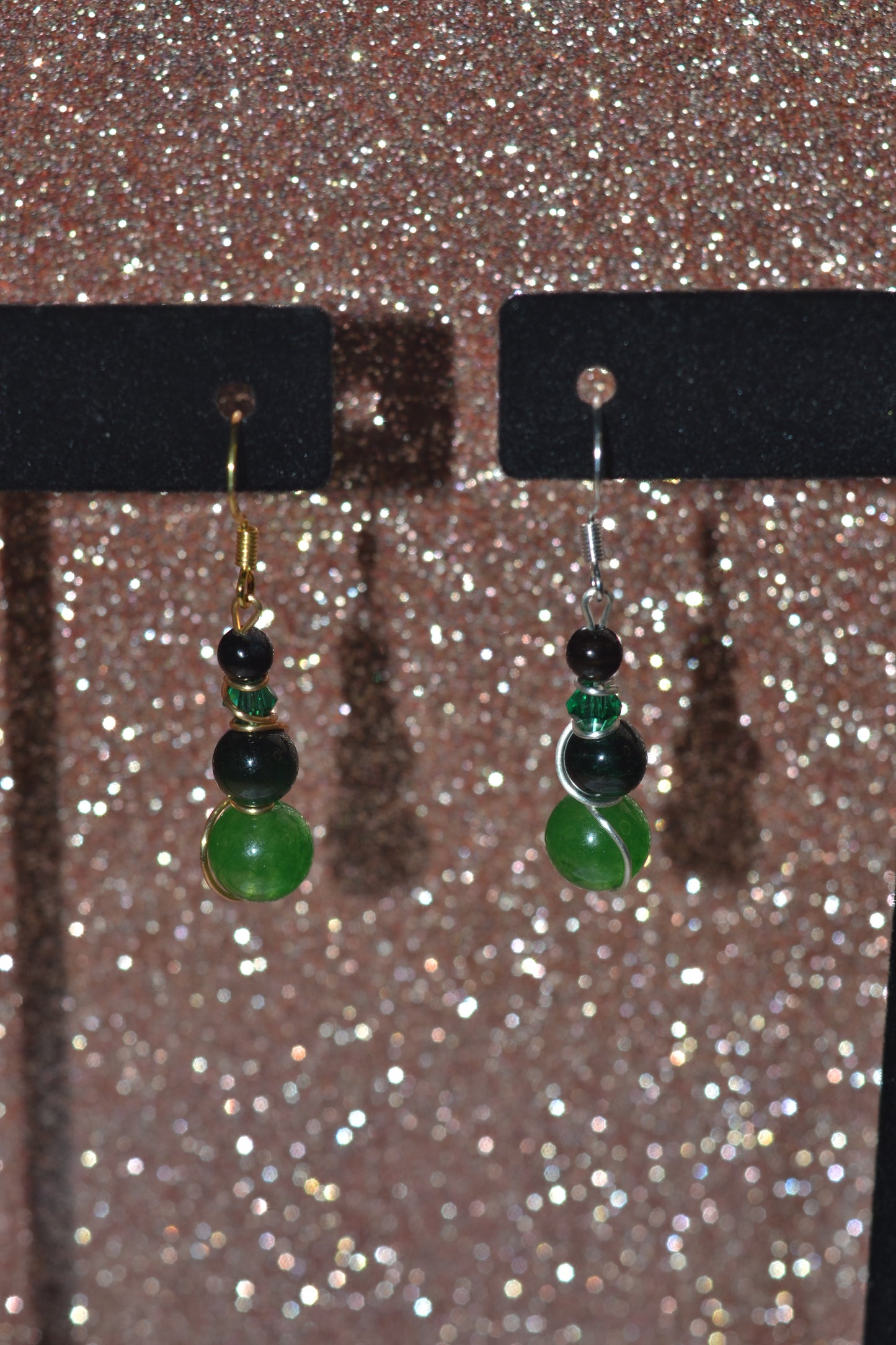 Voltage Green Dangle Earrings (Gold or Silver)