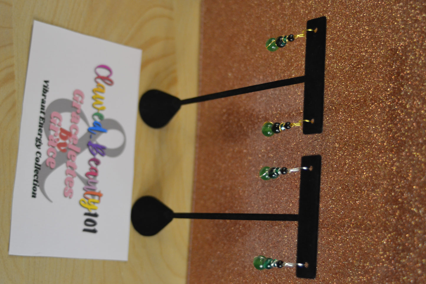 Voltage Green Dangle Earrings (Gold or Silver)