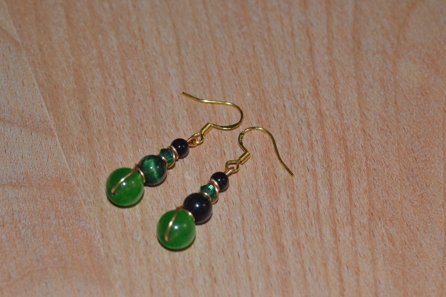 Voltage Green Dangle Earrings (Gold or Silver)