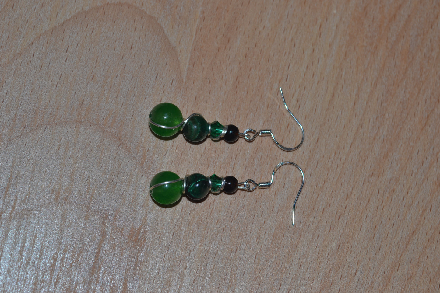 Voltage Green Dangle Earrings (Gold or Silver)