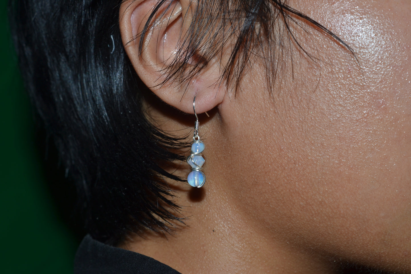 Opalite Tiered Earrings in Sterling Silver