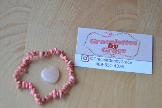 Pink Howlite Chip Bead Bracelet – For Emotional Recovery & Gentle Healing