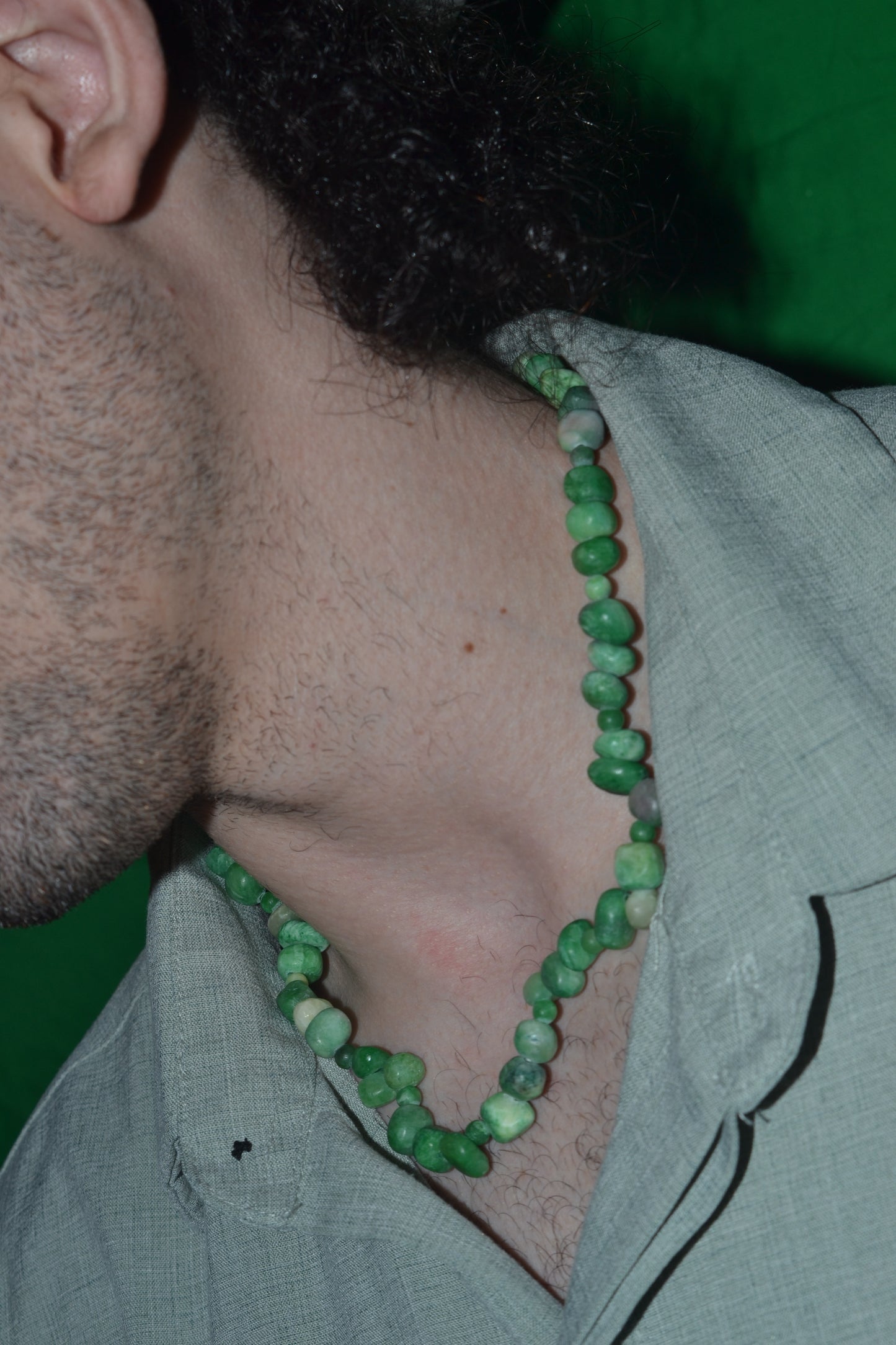 Raw Jade Choker & Bracelet Set – Wild Heart Energy & Earth Beauty (18")