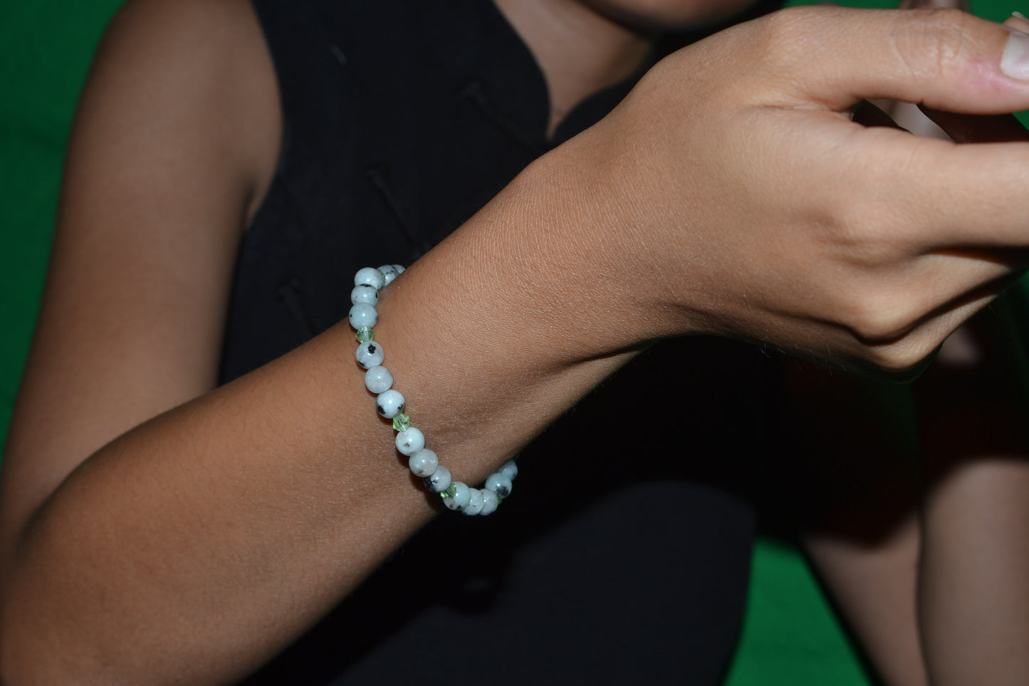 Green Sesame Jasper Bracelet – Subtle Earthy Elegance