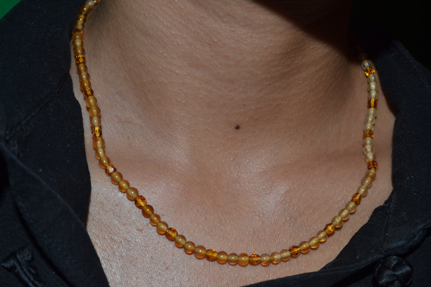 Amber & Agate Choker + Bracelet Set – Gentle Grounding, Warmth & Protection