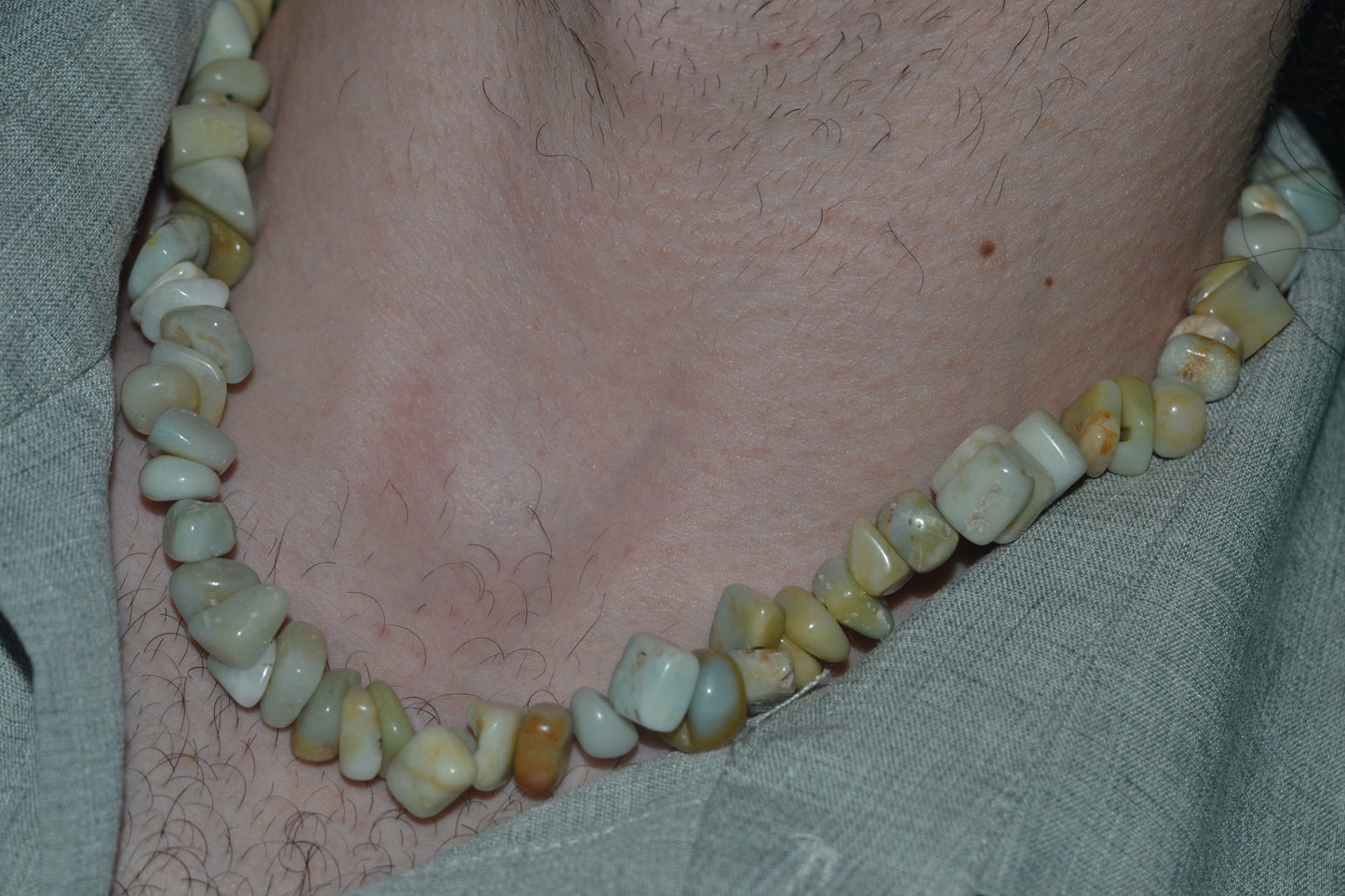 Chunky Amazonite Choker – Truth, Boundaries & Ocean Power (18")