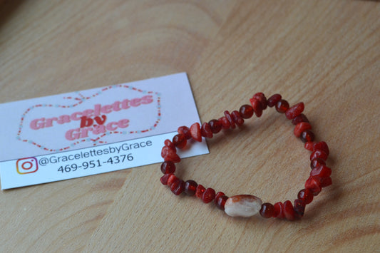Cherry Quartz & Carnelian Power Bracelet – Masculine Energy for Grounding, Action & Strength