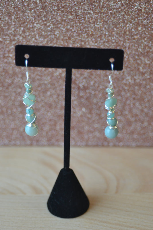 Amazonite star earrings