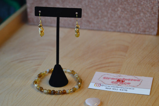 Yellow Jade & Smoky Quartz Jewelry Set – Radiant Feminine Energy & Empowered Joy