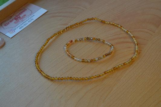 Amber & Agate Choker + Bracelet Set – Gentle Grounding, Warmth & Protection