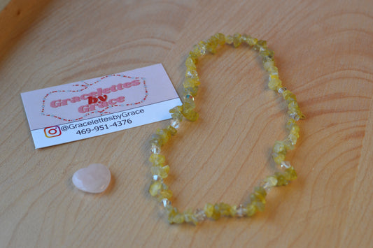 Yellow Agate & Crystal Choker – Radiance, Joy & Solar Power (14")