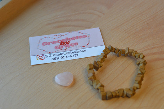 Wooden Jasper Chip Bead Bracelet – Grounding, Earth Energy & Inner Stability