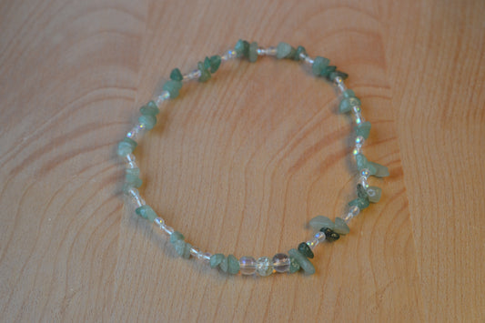 Aventurine, Aura Bead & Crystal Choker – Confidence, Light & Radiance (15")
