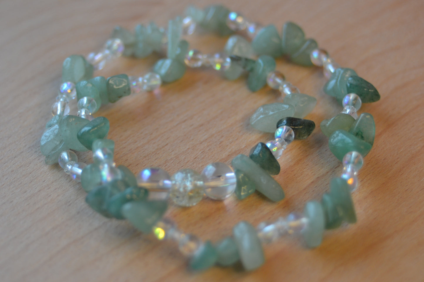 Aventurine, Aura Bead & Crystal Choker β Confidence, Light & Radiance (15")