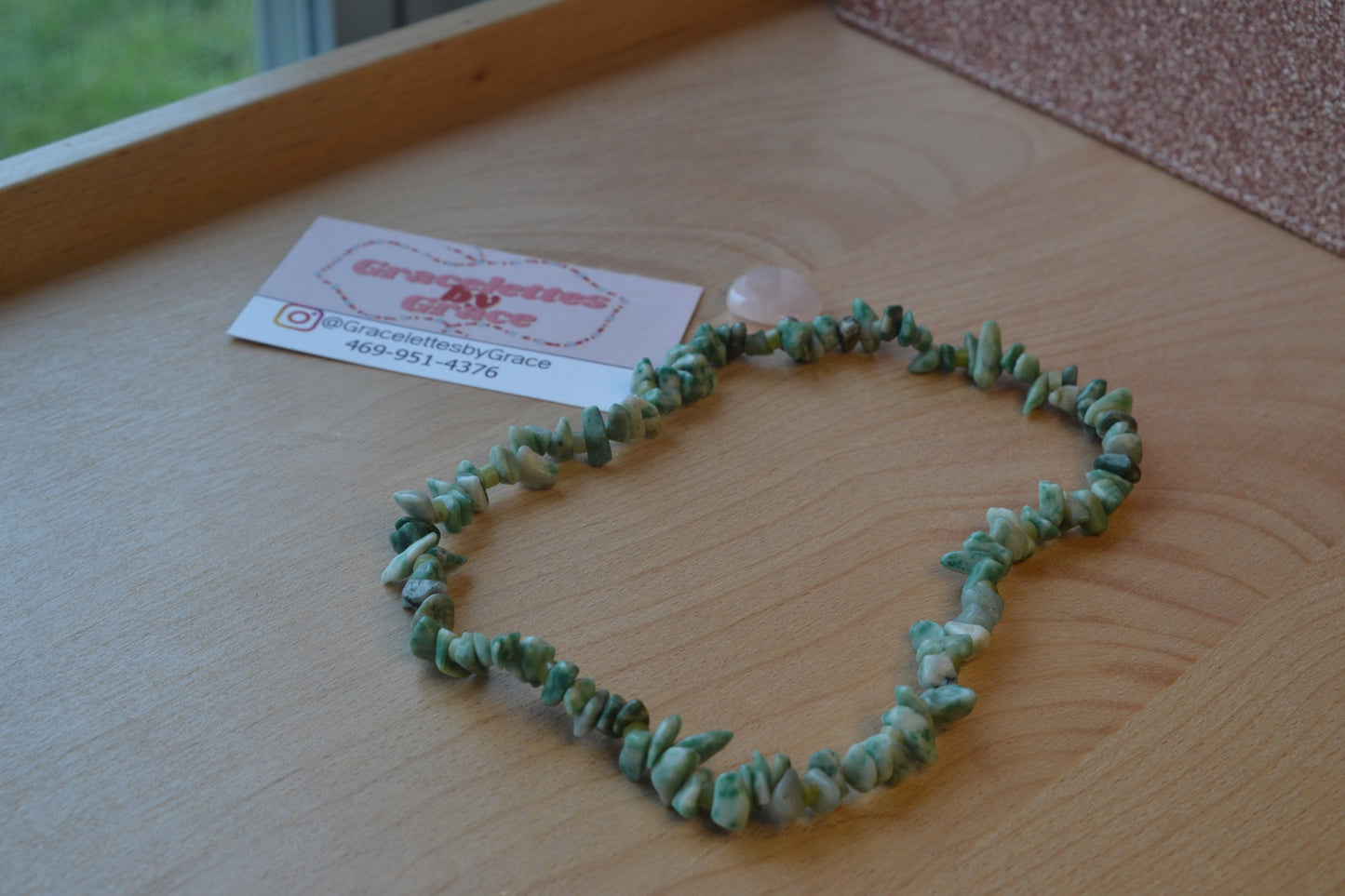 Spotted Green Jasper & Jade Choker β Masculine Grounding & Warrior Energy (16")