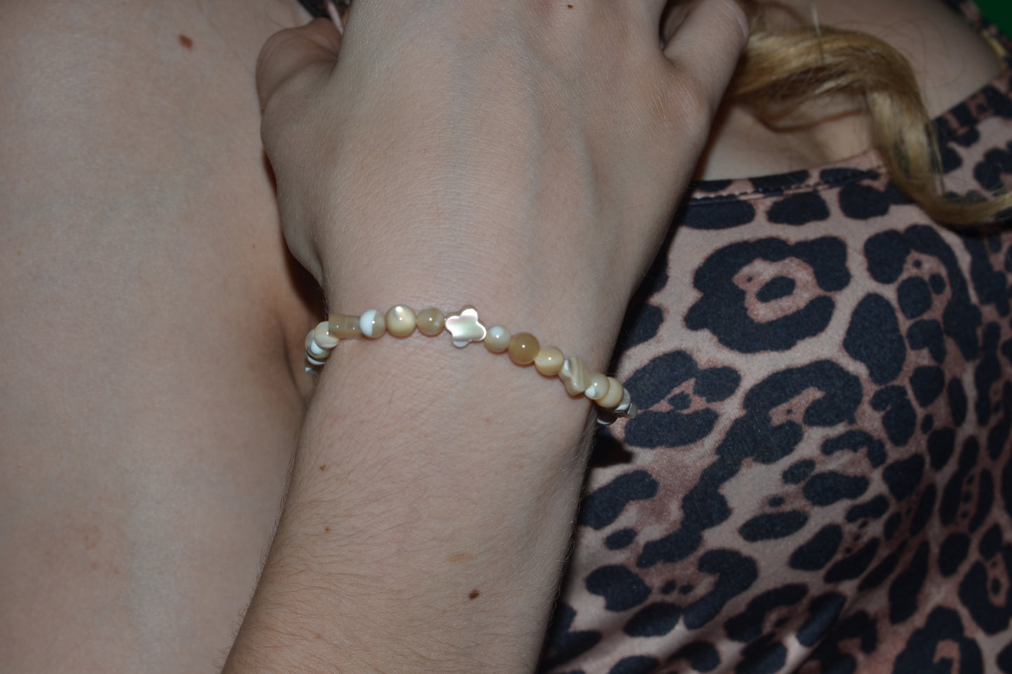 Yellow Mother of Pearl Bracelet & Earring Set – Sterling Silver Wrapped Luck & Light