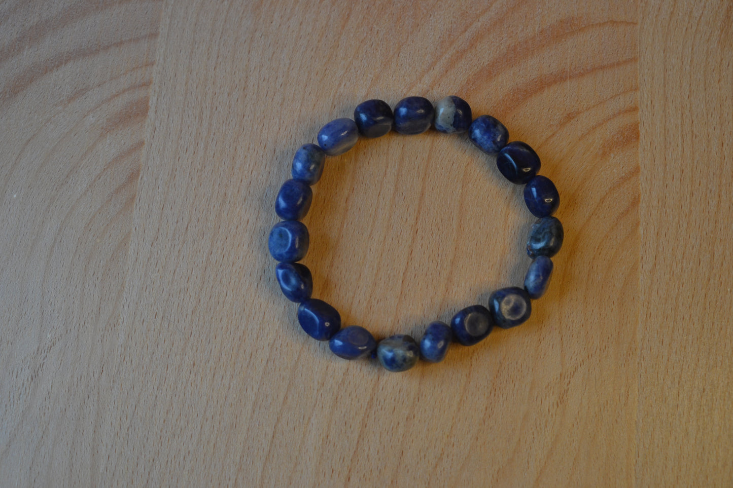 Raw Sodalite Rectangle Bead Bracelet – Intuition, Truth & Inner Balance