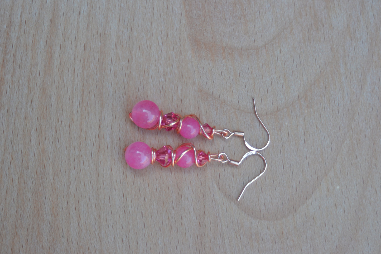 Hot Pink Jade Earrings