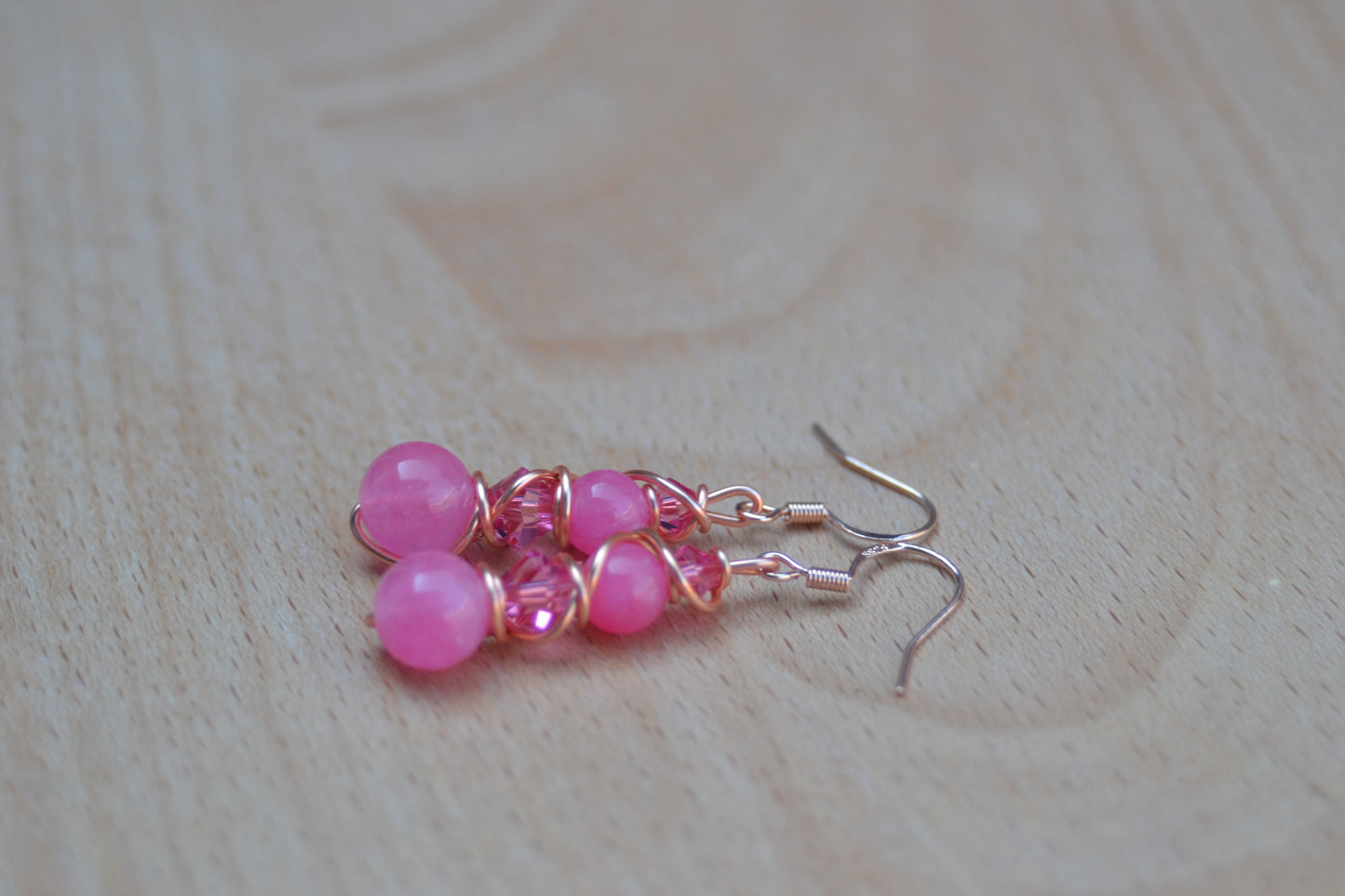 Hot Pink Jade Earrings