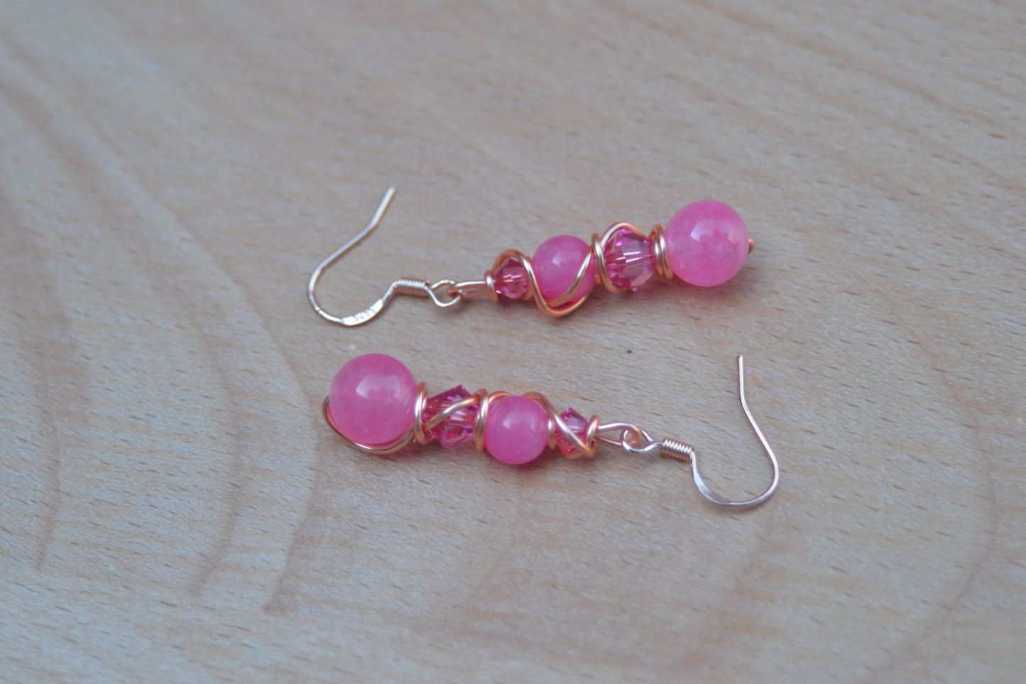 Hot Pink Jade Earrings
