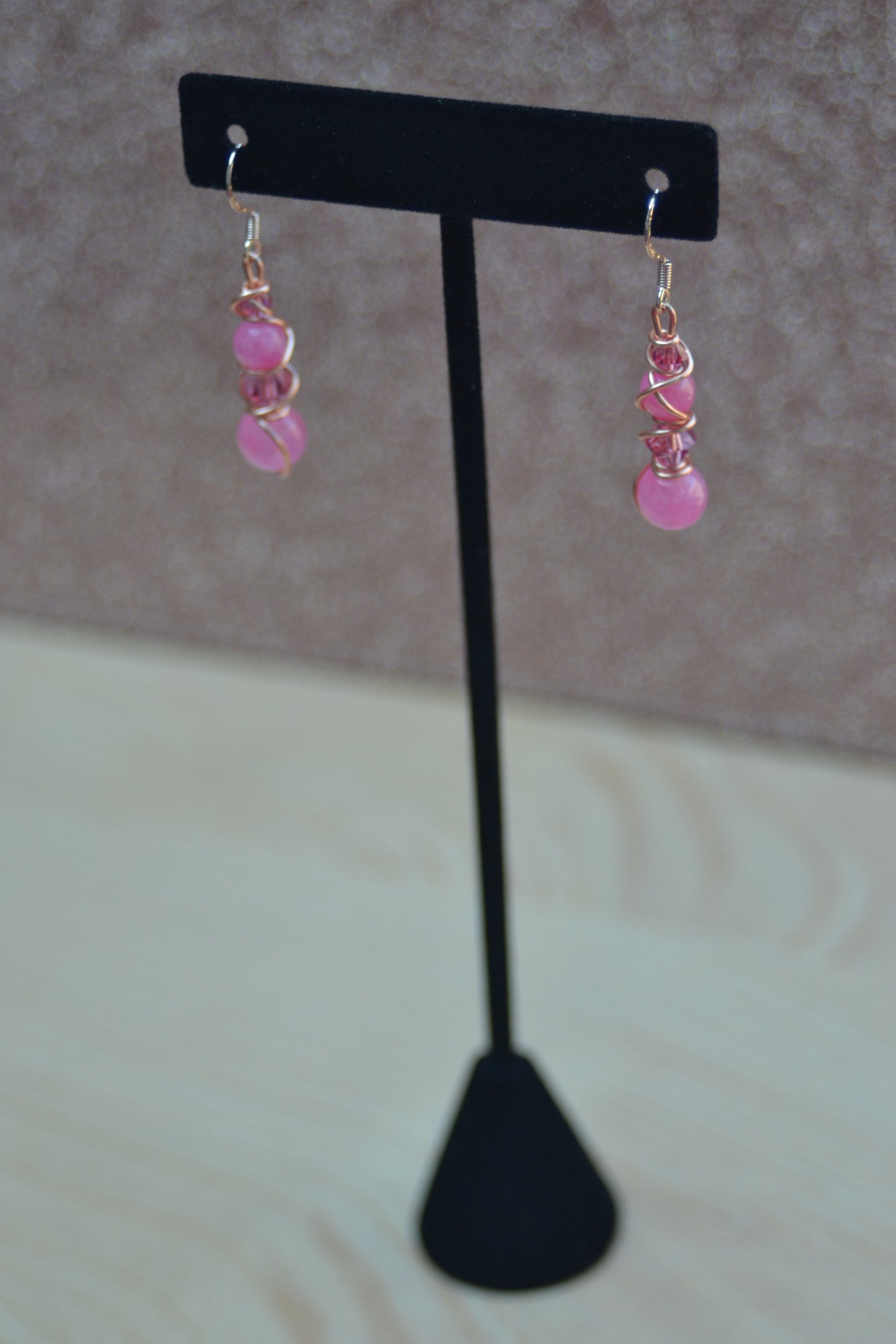 Hot Pink Jade Earrings