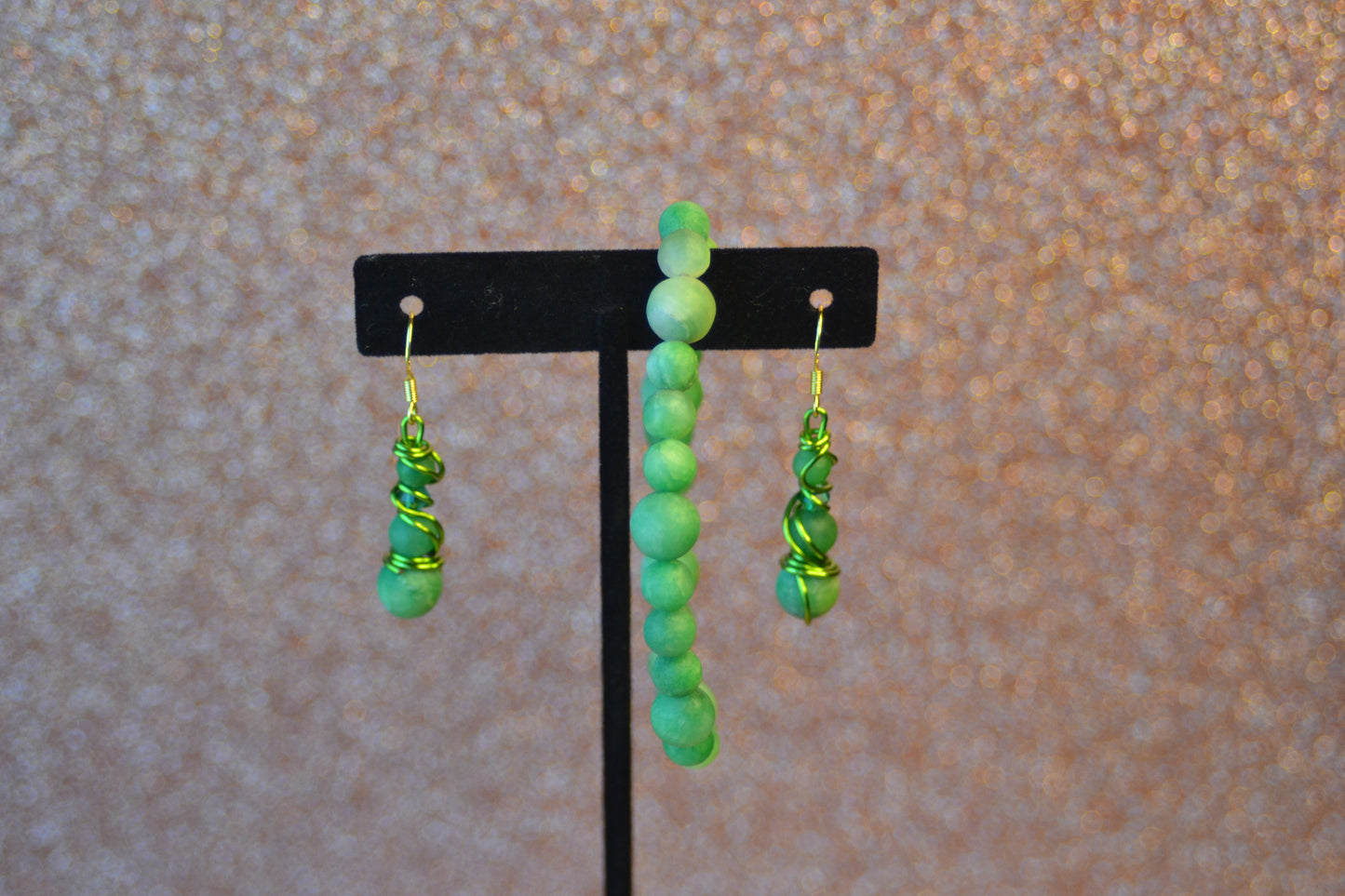 Unpolished Jade Bracelet & Earring Set – Raw Heart Energy & Earth Elegance